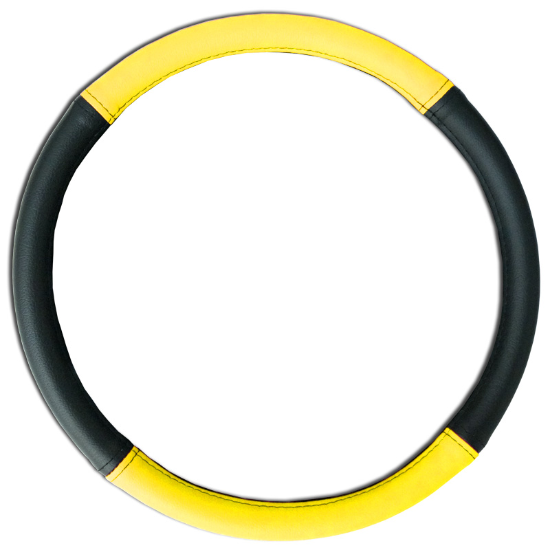 Yellow Grip Leatherette Steering Wheel Cover