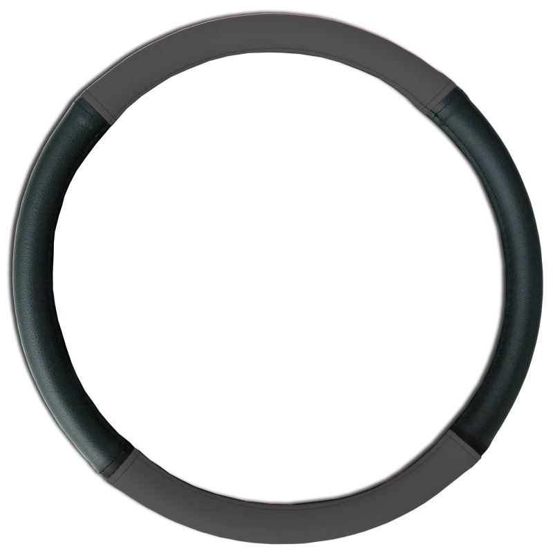Charcoal Grip Leatherette Steering Wheel Cover
