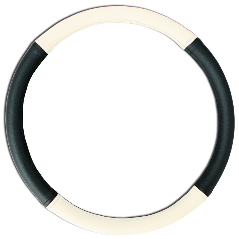 Ivory Grip Leatherette Steering Wheel Cover