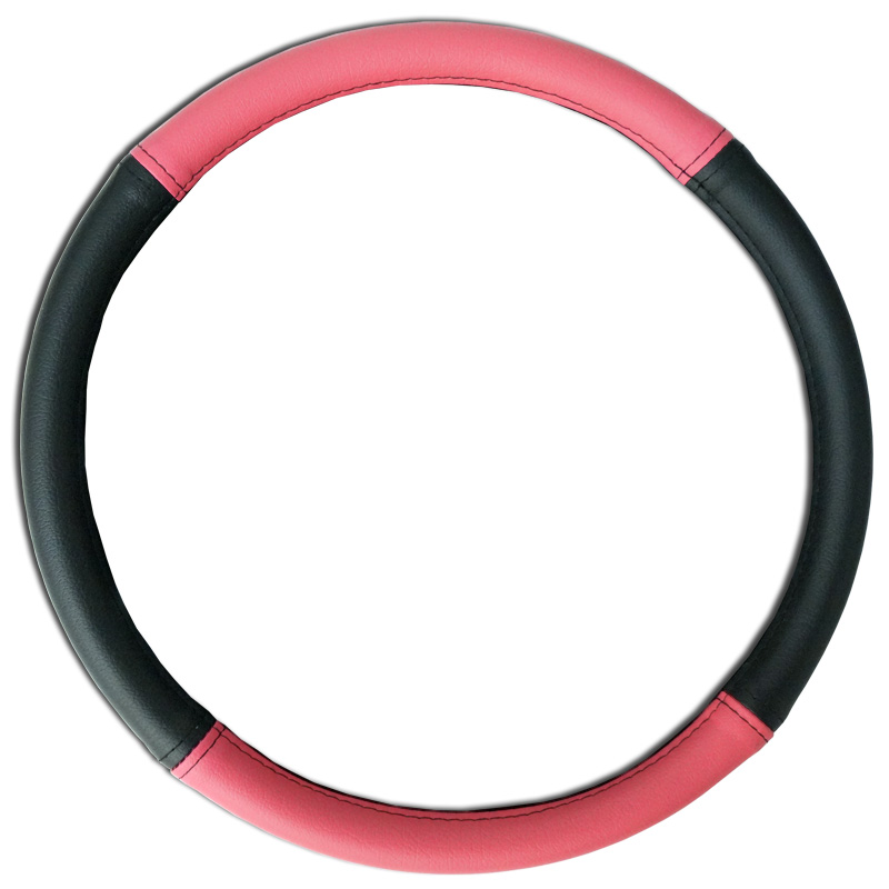 Pink Grip Leatherette Steering Wheel Cover