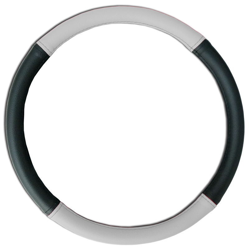 Gray Grip Leatherette Steering Wheel Cover